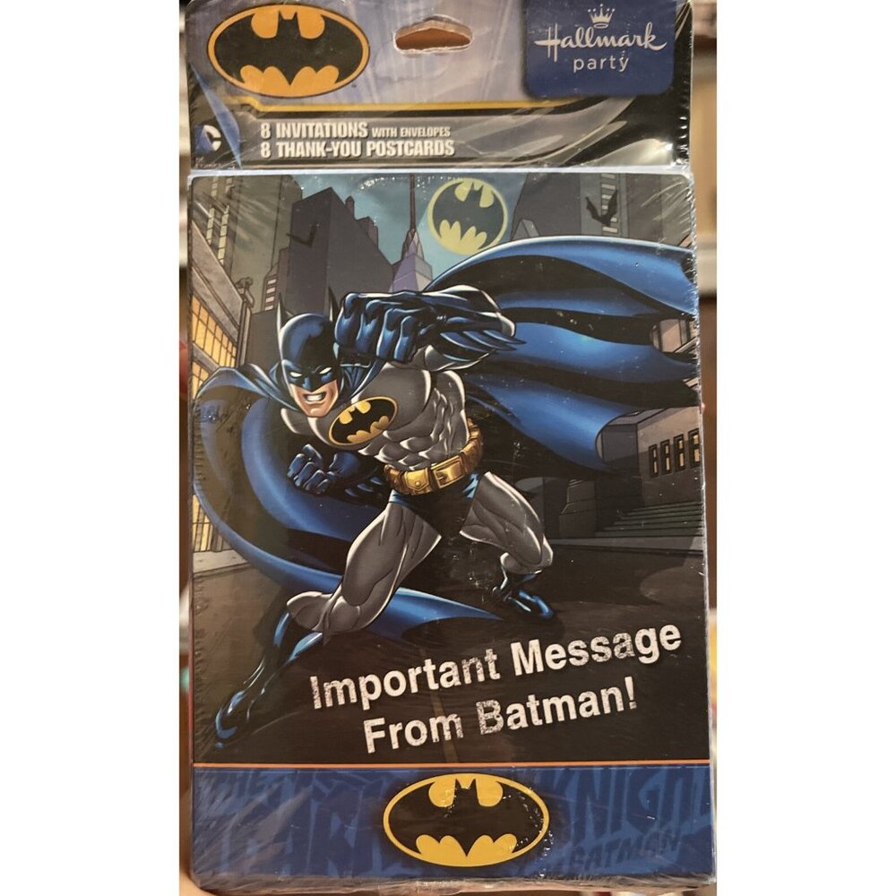 8~BATMAN 8 INVITATIONS AND 8 THANK YOU NOTES   PARTY SUPPLIES